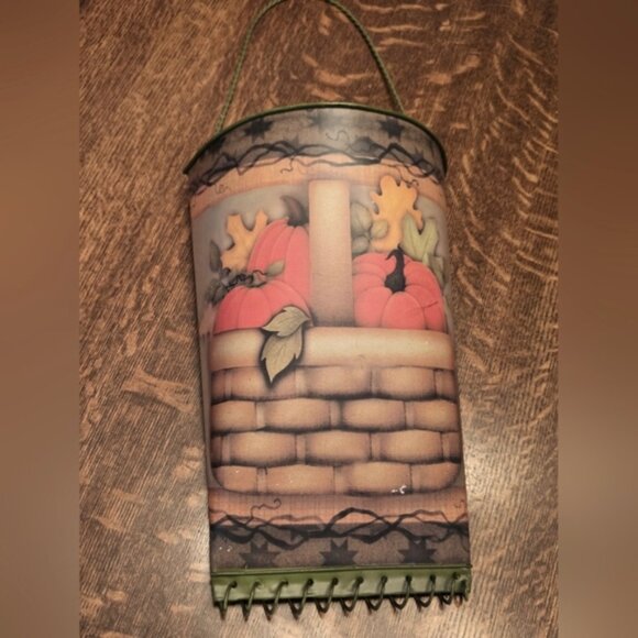 Green Truck W/ Working Headlights Hello Fall Harvest Wooden and Metal Wall Decor - Picture 11 of 13